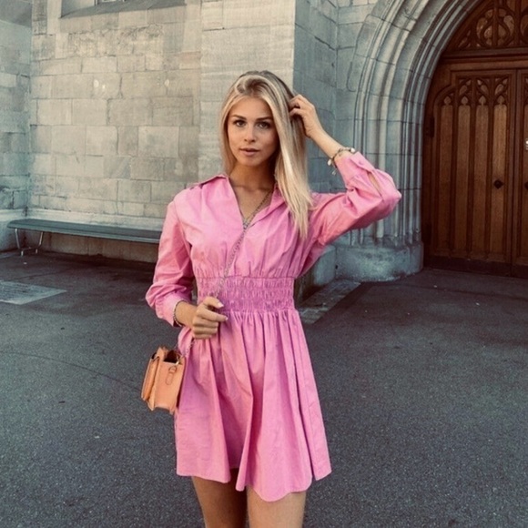 Zara Dresses & Skirts - ZARA Short Poplin Dress, pink